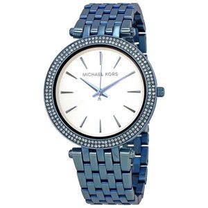 Michael Kors Blue Darci watch with silver diamonds only worn ONCE